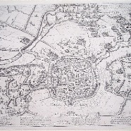 Haarlem Beleg Frans Hogenberg 1540-1590 / 1573 kopergravure 30x22 cm.       