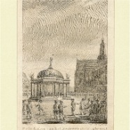 Haarlem Markt en Bavo Reinier Vinkeles 1741-1816 kopergravure 1795  10x16 cm € 35.-