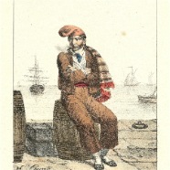 Lecomte 1819, Matelot Catalan,litho oud gekleurd. € 50.-