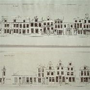 Haarlem Heiliglanden etsen A.H.Zegeling  1970  elk 57x20 cm. € 150.- 2st.