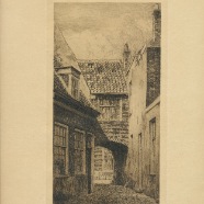 Haarlem Nieuw Heiligland  Dirk Harting 1884-1970 ets 12x23 cm. € 95.-