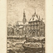 Haarlem Spaarne Waag St.Bavo Joh.Scherft 1891-1961 ets  9x14 cm. € 30.-