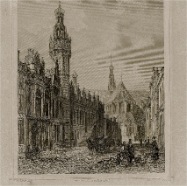 Alkmaar J.L.Terwen 1813-1873 stadhuis staalgravure 1860 ca. 13x17 cm. € 45.-