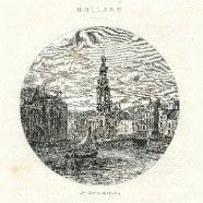 Amsterdam Munttoren houtgravure  1885 € 25.-