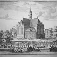 Amsterdam Noorderkerk Pieter Schut 1619-1660 kopergravure 1650 ca.30x26 cm.           