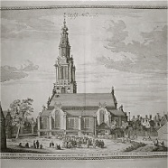 Amsterdam Zuiderkerk Pieter Schut 1619-1660 kopergravure 1650 ca. 30x26 cm. 