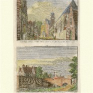 Enkhuizen Hendrik Spilman 1721-1784 handgekleurde kopergravure 1721 ca. 11x16 cm.  € 30.-