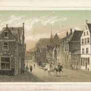 Leiden St.Pieterskerk litho G.J.Bos 1825-1898 ca.21x16 cm. € 175.-