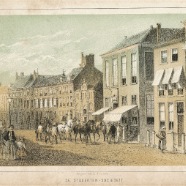 Leiden Studentensocieteit litho G.J.Bos 1825-1898 ca. 21x16 cm. € 225.-