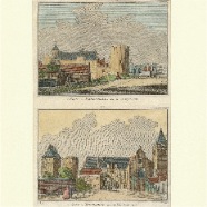 Medenblik Hendrik Spilman 1721-1784 handgekleurde kopergravure 1740 ca. 11x16 cm. € 35.-