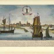 Monnikendam Bouttats handgekleurde kopergravure 1674 € 125.-