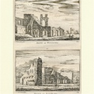 Rijnsburg abdij Abraham Rademaker 1676-1735 kopergravure 11x16 cm. ca. 1750 € 25.-