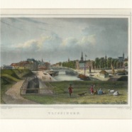 Vlissingen J.L.Terwen 1813-1873 handgekleurde staalgravure ca.17x13 cm. 1860 € 75.-