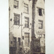 Amsterdam Dirk Harting 1884-1972 ets 12x31 cm. € 50.-