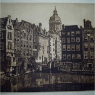 Amsterdam Kolkje  Cornelis Brandenburg 1884-1954 ets