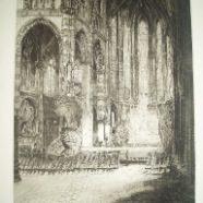 Den Haag kerk Elandstraat ets Johan Scherft 1891-1969   39x54.5 cm. € 50.-