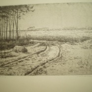 Heideweg Martin van Waning 1882-1972 ets 37x27 cm. € 45.-