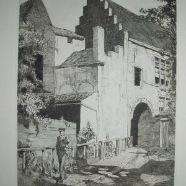 Middelburg Adrianus Johannes van het Hoff 1893-1939 ets 32x41 cm. € 75.-