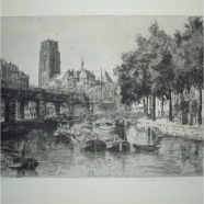 Rotterdam Martin van Waning 1882-1972 ets 38x27 cm. € 75.-