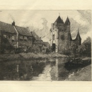 Haarlem Amsterdamse poort Johannes Mattheus Graadt van Roggen 1867-1959 17x14 cm. als set te koop € 1200.- ook nog losse 