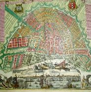 Amsterdam Mattheus  Seutter 1678-1757  handgekleurde kopergravure 1740  /  59x50 cm.