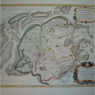 Friesland Frise Hubert Jaillot 1632-1712  / 1693 handgekleurde kopergravure 57x43 cm. 