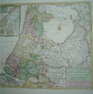 Holland Isaak Tirion 1705-1765  / 1745  38.5-34 cm.  € 350.- oud gekleurd middenvouw