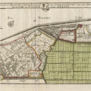 Hondsbossche Zeeweeringen oudgekleurde kopergravure Hendrik de Leth 1740  / 21x16 cm. € 65.-