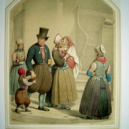 Marken Braet von Uberfeldt handgekleurde litho 1857 € 100.-