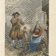 Zuiderzee Rouarque 1860 handgekleurde staalgravure € 25.-