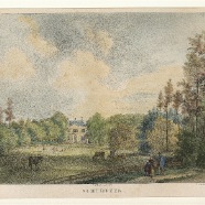 Beverwijk Scheibeek Petrus Josephus Lutgers 1808-1874 handgekleurde litho 23x18 cm. 1844  € 100.-