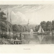 Haarlem Spaarne Robert Batty 1789-1848 staalgravure 21x14 cm. 1825          