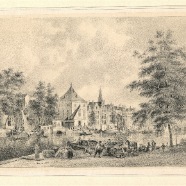 Haarlem Spaarne Waag litho